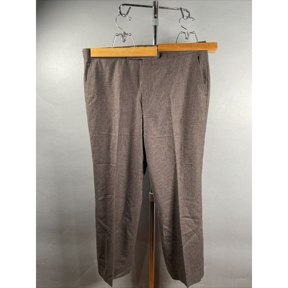 Burberry's Pants Mens 36W Brown Plaid Wool Business Dress Trouser Slack